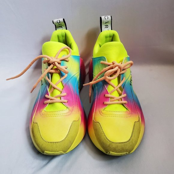 Stella McCartney Eclypse Printed Faux Leather Suede Exaggerated sole sneaker. - Picture 3 of 11